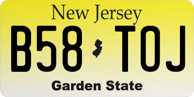 NJ license plate B58TOJ