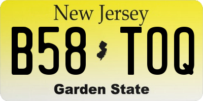 NJ license plate B58TOQ