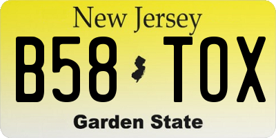 NJ license plate B58TOX