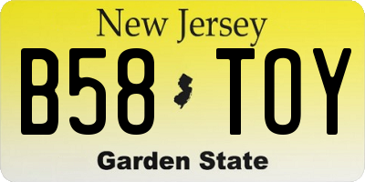NJ license plate B58TOY