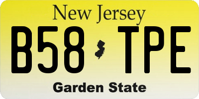 NJ license plate B58TPE