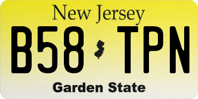 NJ license plate B58TPN