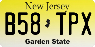 NJ license plate B58TPX