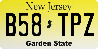 NJ license plate B58TPZ