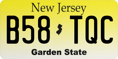 NJ license plate B58TQC