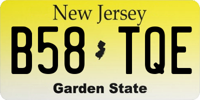 NJ license plate B58TQE