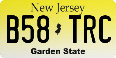 NJ license plate B58TRC