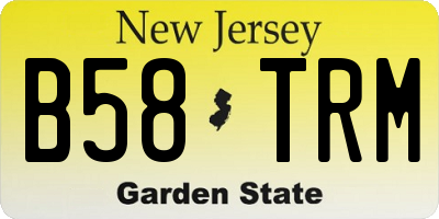 NJ license plate B58TRM