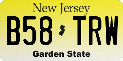 NJ license plate B58TRW