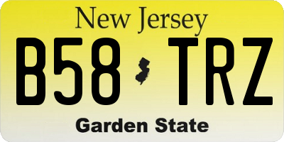 NJ license plate B58TRZ