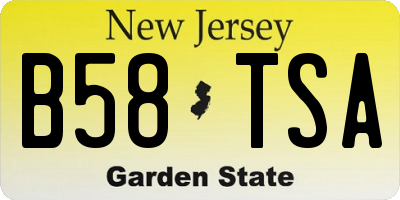 NJ license plate B58TSA