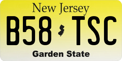NJ license plate B58TSC