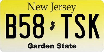 NJ license plate B58TSK