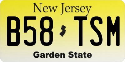 NJ license plate B58TSM
