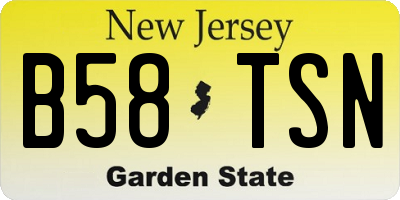 NJ license plate B58TSN