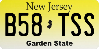 NJ license plate B58TSS