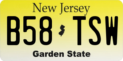 NJ license plate B58TSW