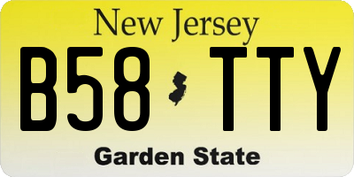 NJ license plate B58TTY