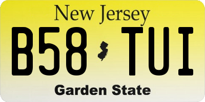 NJ license plate B58TUI