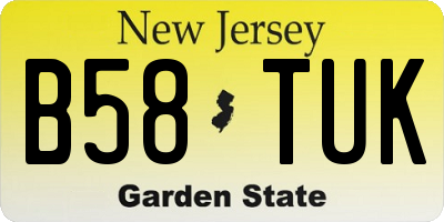 NJ license plate B58TUK