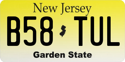 NJ license plate B58TUL