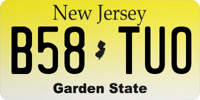 NJ license plate B58TUO