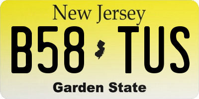 NJ license plate B58TUS