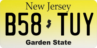 NJ license plate B58TUY