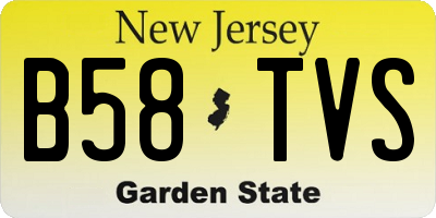 NJ license plate B58TVS