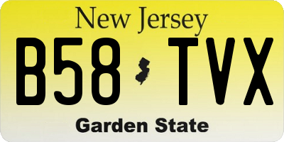 NJ license plate B58TVX