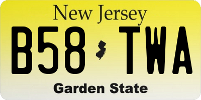 NJ license plate B58TWA