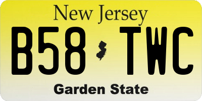 NJ license plate B58TWC