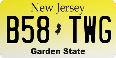 NJ license plate B58TWG