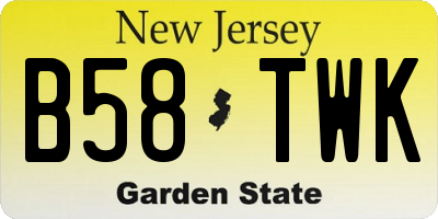 NJ license plate B58TWK