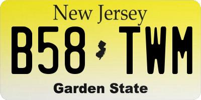NJ license plate B58TWM