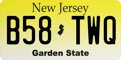 NJ license plate B58TWQ