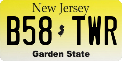 NJ license plate B58TWR