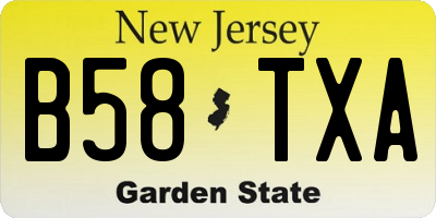 NJ license plate B58TXA