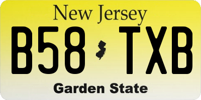 NJ license plate B58TXB