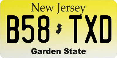 NJ license plate B58TXD