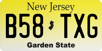 NJ license plate B58TXG