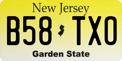 NJ license plate B58TXO