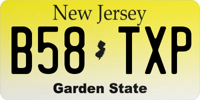 NJ license plate B58TXP