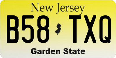 NJ license plate B58TXQ