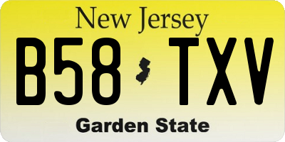 NJ license plate B58TXV