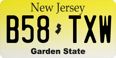 NJ license plate B58TXW