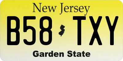 NJ license plate B58TXY