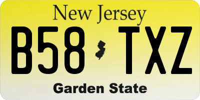 NJ license plate B58TXZ