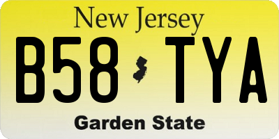 NJ license plate B58TYA
