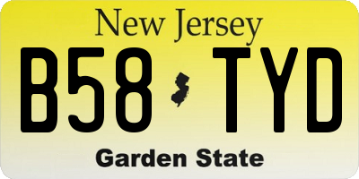 NJ license plate B58TYD